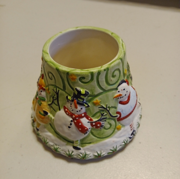 Yankee candle ceramic shade topper snowman Christmas. - Picture 2 of 4